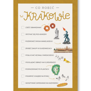 “What to do in Kraków?” postcard, size 10x15cm