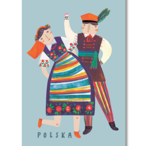 pocztówka Polska Para Folk