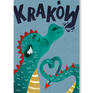 pocztówka Smok Ogień Kraków