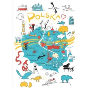 pocztówka Polska Mapa