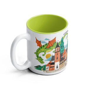 Kubek ceramiczny ze Smokiem i Katedrą Wawelską