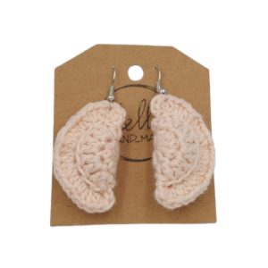 made in crochet dumpling earrings light pink color