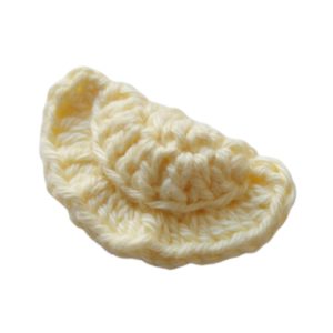 small handmade dumpling magnet light yellow
