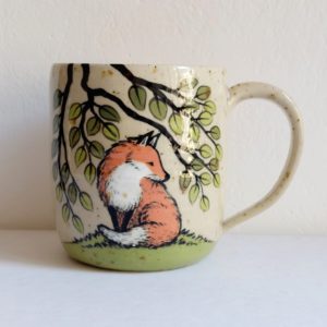kubek ceramiczny ręcznie malowany z lisem nr 1