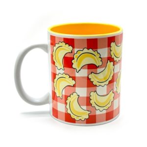 kubek ceramiczny pierogi kolor żółty