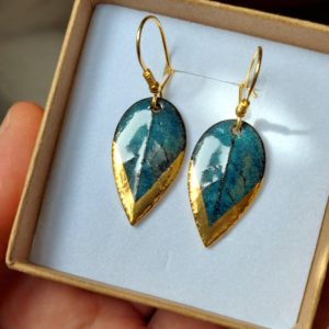 gold-plated porcelain earrings no.16