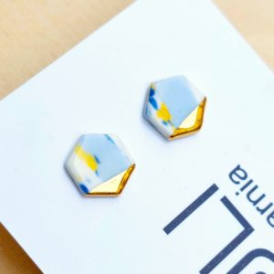 gold-plated porcelain earrings no. 23