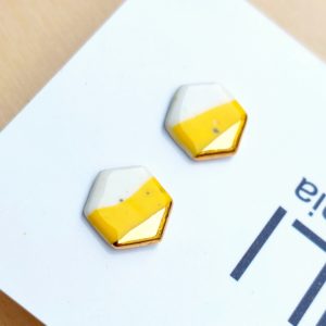gold-plated porcelain earrings no. 24