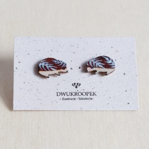 hand-painted hedgehog earrings