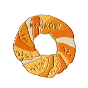 enameled bagel magnet, light brown