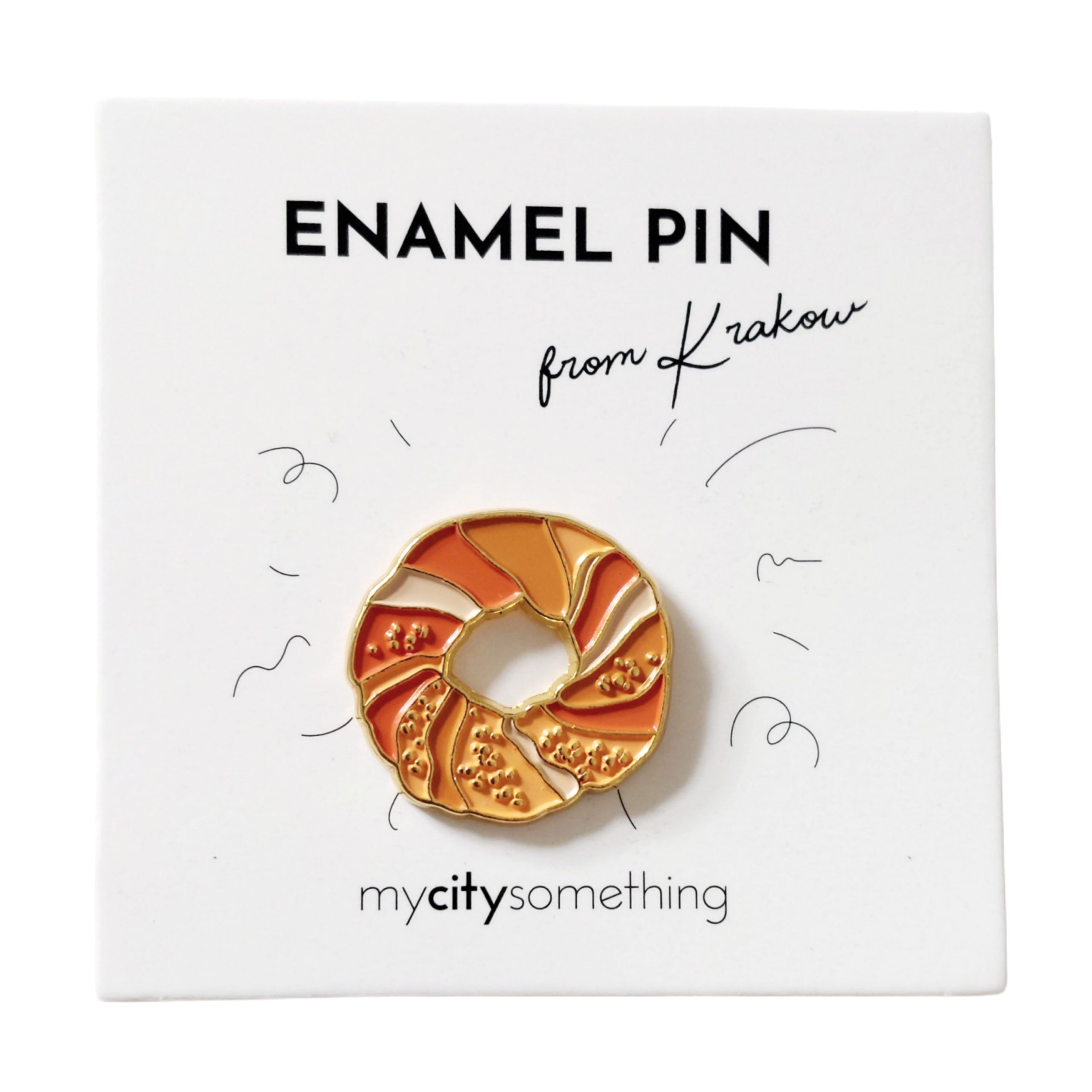 pin emaliowany obwarzanek