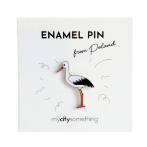 pin emaliowany bocian
