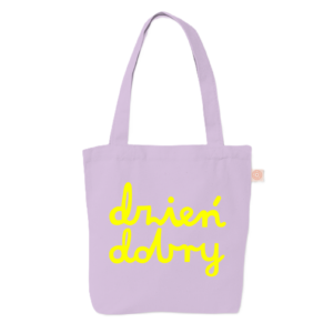 "Good morning" cotton bag, lilac color