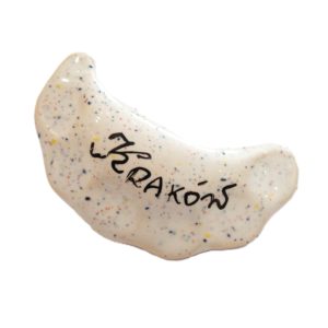 ceramiczny magnes pieróg biały