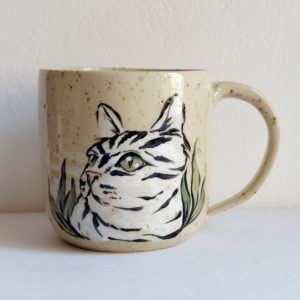 kubek ceramiczny ręcznie malowany z kotem nr1